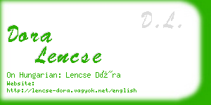 dora lencse business card